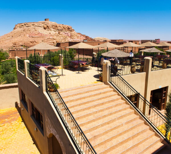 Restaurant near Ouarzazate, Morocco, North Africa, Africa